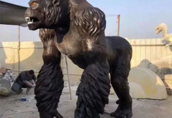 抽象黑猩猩雕塑 店门口彩绘雕塑 步行街摆件