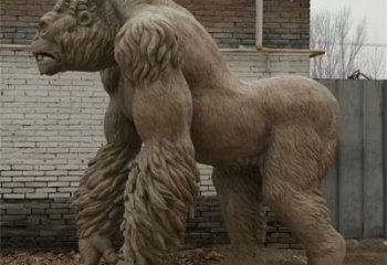 几何黑猩猩雕塑 庭院仿真雕塑 彩绘摆件