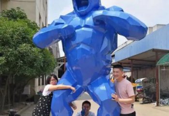 庭院大猩猩雕塑 城市古铜色雕塑 动物小品