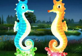 酒店海马雕塑 庭院仿真雕塑 彩绘小品
