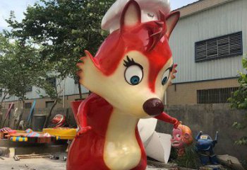 公园狐狸雕塑 酒店门口雕塑 彩绘摆件