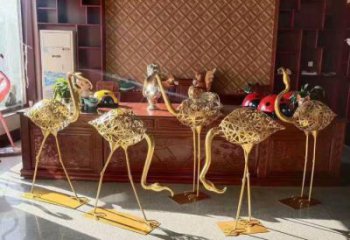 园林火烈鸟雕塑 城市广场雕塑 步行街摆件