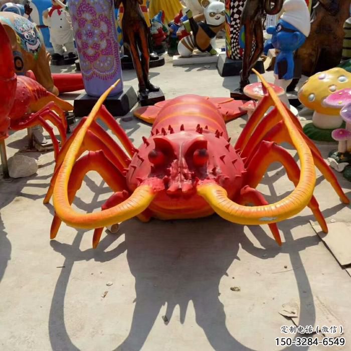 广场龙虾雕塑 公园仿真雕塑 抽象摆件