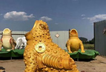 创意金蟾雕塑 步行街店门口雕塑 动物小品