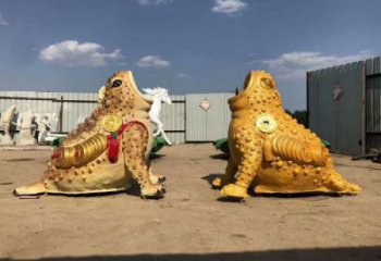 公园金蟾雕塑 酒店门口雕塑 彩绘摆件