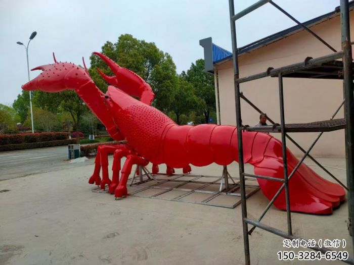 抽象龙虾雕塑 店门口彩绘雕塑 步行街摆件 抽象龙虾雕塑 店门口彩绘雕塑 步行街摆件