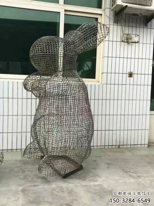 抽象大白兔雕塑 店门口彩绘雕塑 步行街摆件 抽象大白兔雕塑 店门口彩绘雕塑 步行街摆件