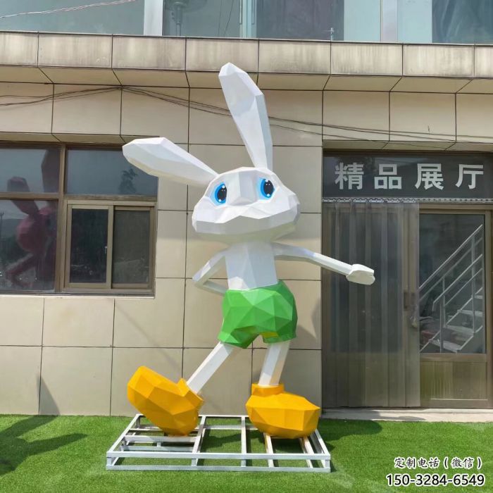 几何兔子雕塑制作 仿真雕塑 步行街摆件雕塑 几何兔子雕塑制作 仿真雕塑 步行街摆件雕塑