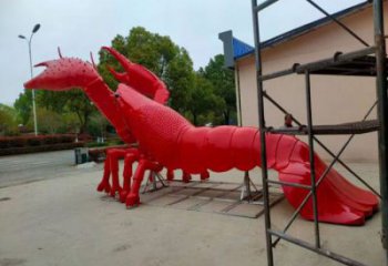 抽象龙虾雕塑 店门口彩绘雕塑 步行街摆件