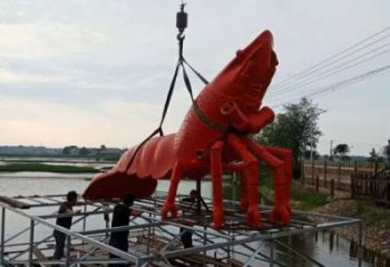 公园龙虾雕塑 酒店门口雕塑 彩绘摆件