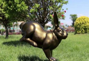 仿古大白兔雕塑 庭院彩绘雕塑 田间小品