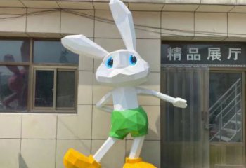 几何兔子雕塑制作 仿真雕塑 步行街摆件雕塑