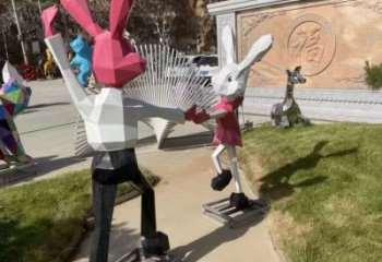 仿真兔子雕塑 酒店公园雕塑 风景区摆件