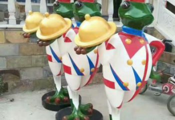 庭院青蛙雕塑 城市古铜色雕塑 卡通小品