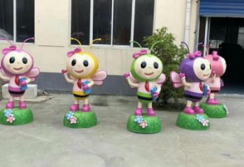 城市蜜蜂雕塑 风景区彩绘雕塑 抽象摆件