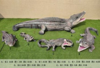 大型鳄鱼雕塑 步行街宣传雕塑 仿真摆件