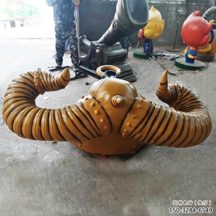 彩绘牛角雕塑 商业街广场雕塑 古铜色摆件