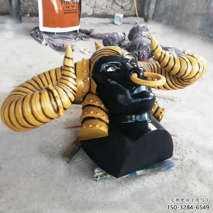 大型牛角雕塑 步行街宣传雕塑 仿真摆件 大型牛角雕塑 步行街宣传雕塑 仿真摆件