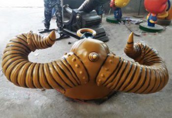 彩绘牛角雕塑 商业街广场雕塑 古铜色摆件