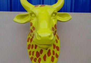 牛角摆件雕塑 抽象动物雕塑 彩绘动物小品