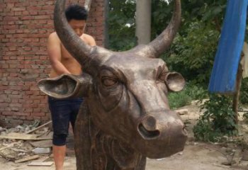 创意牛头雕塑 步行街店门口雕塑 动物小品