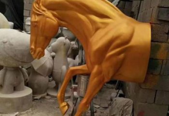 城市马头雕塑 风景区彩绘雕塑 抽象摆件