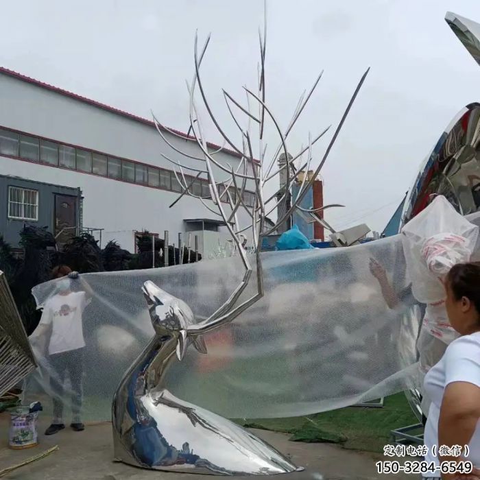 抽象鹿头雕塑 店门口彩绘雕塑 步行街摆件 抽象鹿头雕塑 店门口彩绘雕塑 步行街摆件