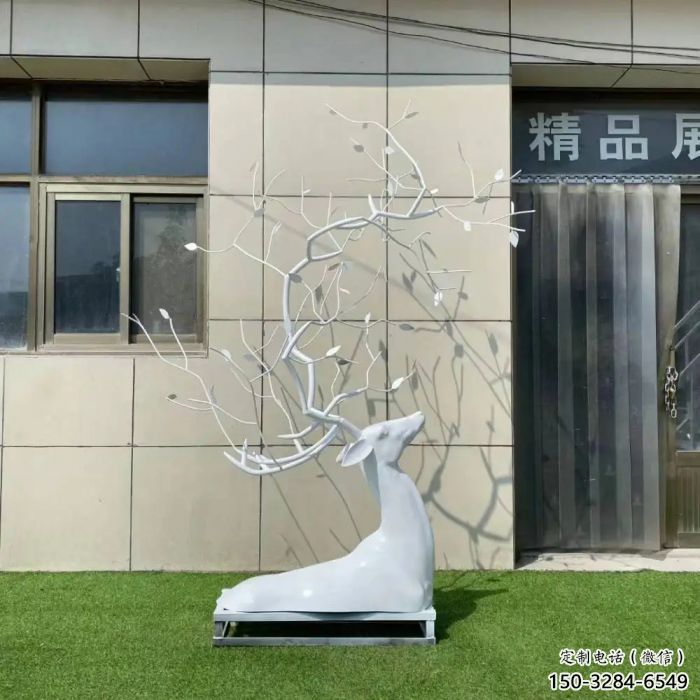 门口鹿头雕塑 售楼处仿真雕塑 彩绘小品 门口鹿头雕塑 售楼处仿真雕塑 彩绘小品