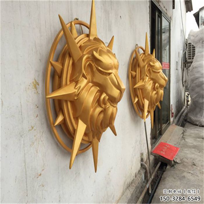 大型狮子头雕塑 商业街广场雕塑 古铜色摆件