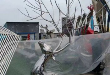 广场鹿头雕塑 公园仿真雕塑 抽象摆件