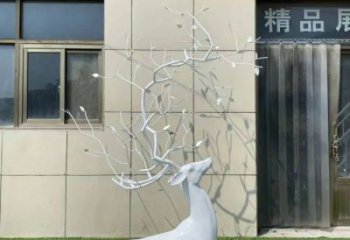 门口鹿头雕塑 售楼处仿真雕塑 彩绘小品