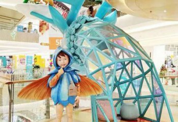 公园鹿头雕塑 酒店门口雕塑 彩绘摆件