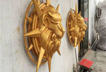 大型狮子头雕塑 商业街广场雕塑 古铜色摆件