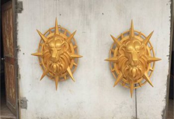 庭院狮子头雕塑 城市古铜色雕塑 动物小品