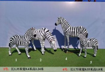 公园斑马雕塑 酒店门口雕塑 彩绘摆件