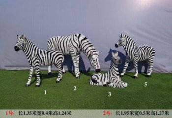 酒店斑马雕塑 庭院仿真雕塑 彩绘小品