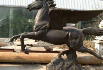 仿古奔马雕塑 庭院彩绘雕塑 田间小品