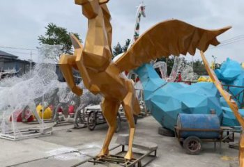门口飞马雕塑 售楼处仿真雕塑 彩绘小品