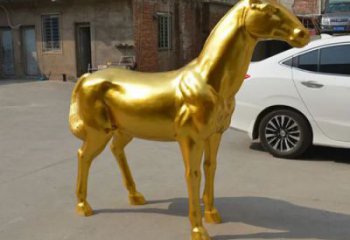 酒店金马雕塑 庭院仿真雕塑 彩绘小品