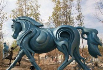 大型骏马雕塑 商业街广场雕塑 古铜色摆件