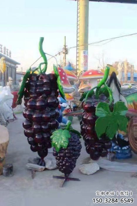 仿真葡萄雕塑 店门口园林雕塑 水果小品 仿真葡萄雕塑 店门口园林雕塑 水果小品