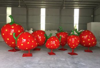 门口草莓雕塑 售楼处仿真雕塑 彩绘小品