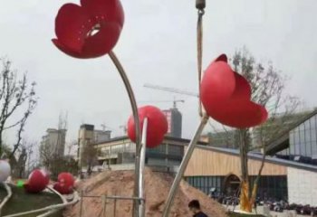 广场花朵雕塑 公园仿真雕塑 抽象摆件