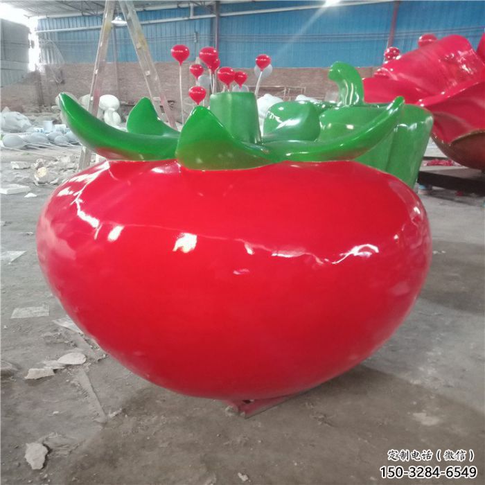 门口西红柿雕塑 售楼处仿真雕塑 彩绘小品 门口西红柿雕塑 售楼处仿真雕塑 彩绘小品