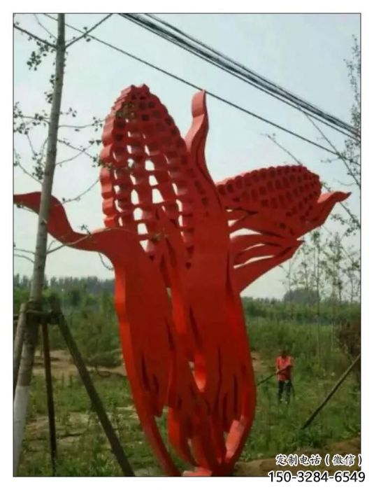 镂空玉米雕塑 广场农作物雕塑 门口小品 镂空玉米雕塑 广场农作物雕塑 门口小品