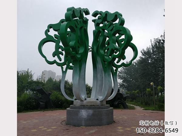 镂空白菜雕塑 广场果蔬雕塑 门口小品