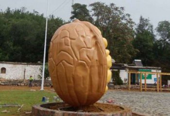 大型核桃雕塑 商业街广场雕塑 古铜色摆件