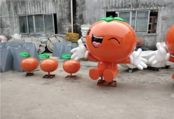 庭院橙子雕塑 城市古铜色雕塑 果蔬小品