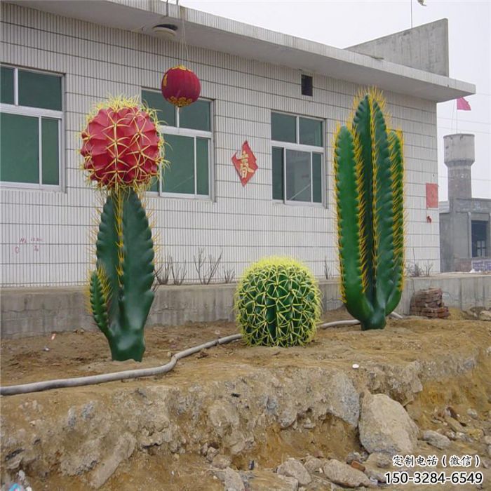 门口仙人掌雕塑 售楼处仿真雕塑 彩绘小品 门口仙人掌雕塑 售楼处仿真雕塑 彩绘小品