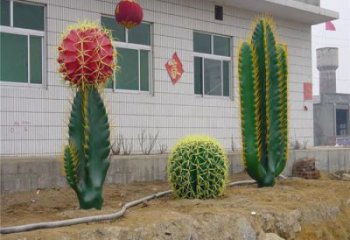 门口仙人掌雕塑 售楼处仿真雕塑 彩绘小品